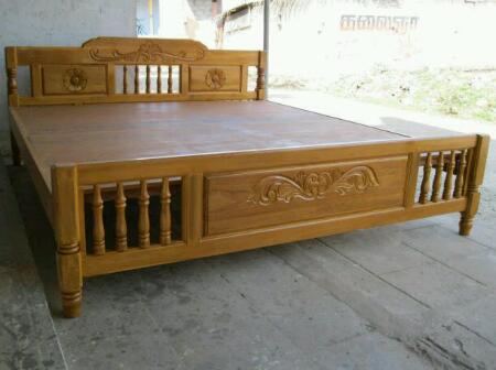 wooden double cot
