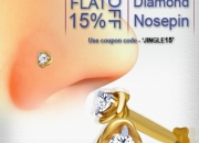 Flat 15% discount on single stone certified diamond nose pin